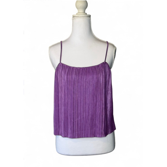 Steve Madden Tops - Steve Madden Gianna Pleated Satin Cami Top | Dahlia Purple | Size M | NWT
